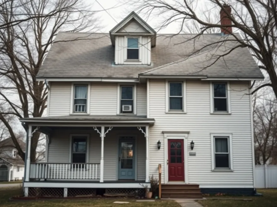 Older two storey house of the kind common in the Midwest
